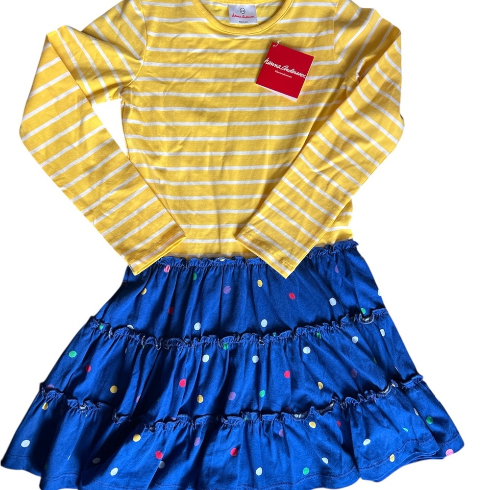 NWT Yellow and Blue Striped Kids Dress